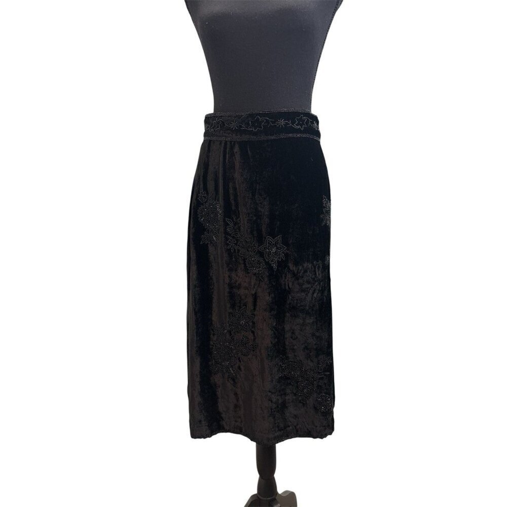 Vtg Sonia Bogner Women’s Silk Skirt With Beading Detail Size 6